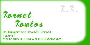 kornel komlos business card