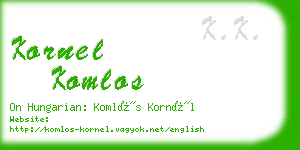 kornel komlos business card